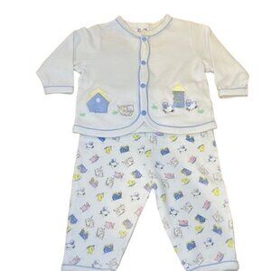 Club Class 2-Piece Boys Outfit Top/Pants with Farm Animals 6M
